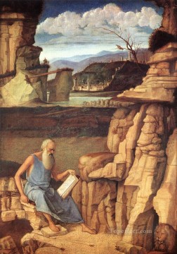  leyendo Pintura - San Jerónimo leyendo el Renacimiento Giovanni Bellini
